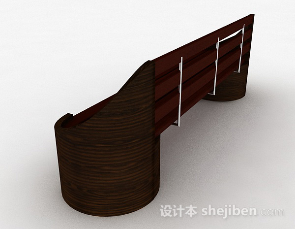 设计本木质棕色休闲椅3d模型下载