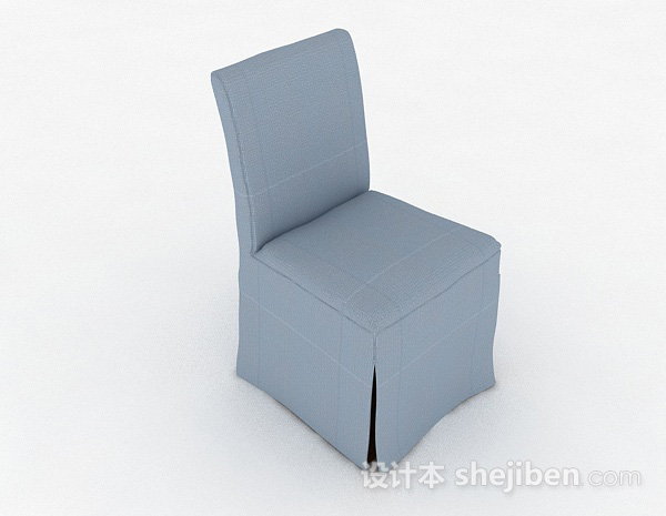 蓝色简约餐厅椅子3d模型下载