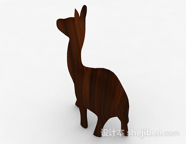 现代风格棕色动物雕刻摆件品3d模型下载