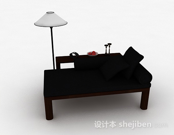 现代风格木质双人沙发3d模型下载