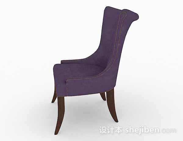 免费欧式简约紫色家居椅子3d模型下载