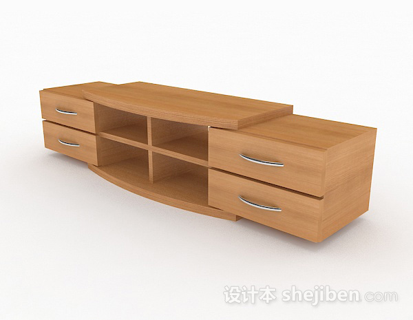 免费现代木质家居电视柜3d模型下载
