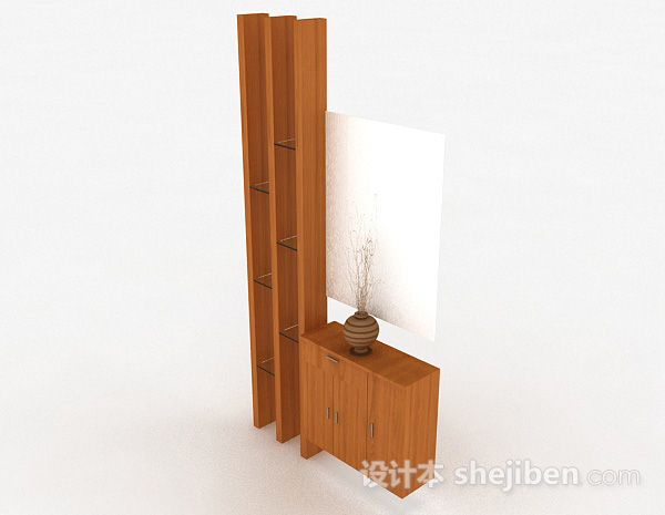 现代风格浅木色展示柜隔断3d模型下载