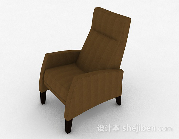 现代风格现代棕色布艺家居椅3d模型下载