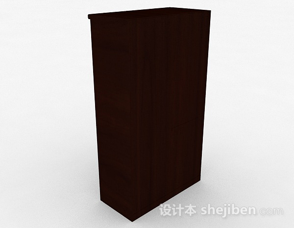 设计本棕色立体卧室衣柜3d模型下载