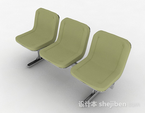 免费绿色公共休闲椅3d模型下载