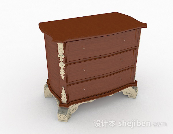 欧式古典床头柜3d模型下载