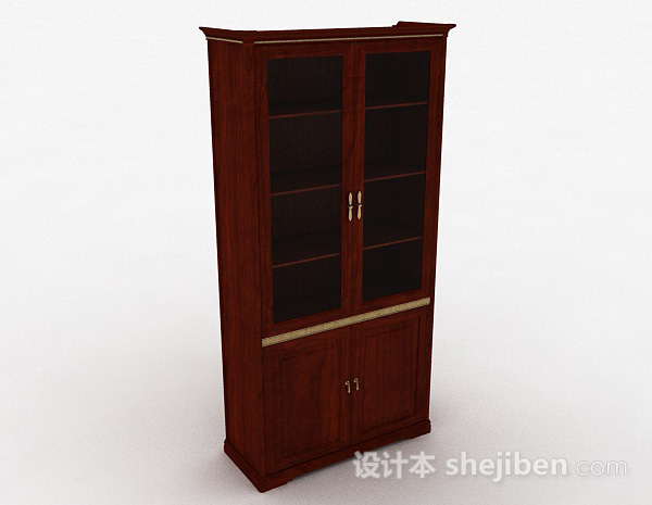 棕色木质书柜