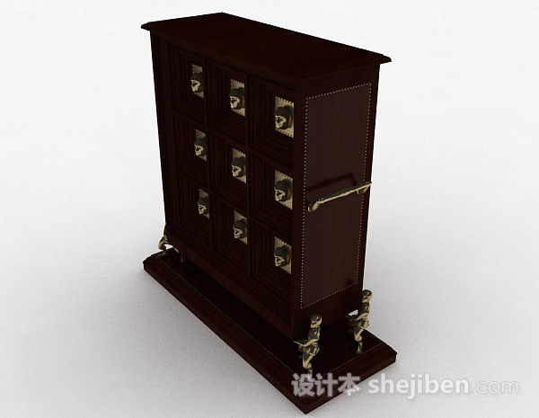 欧式风格欧式金属雕刻储物柜3d模型下载