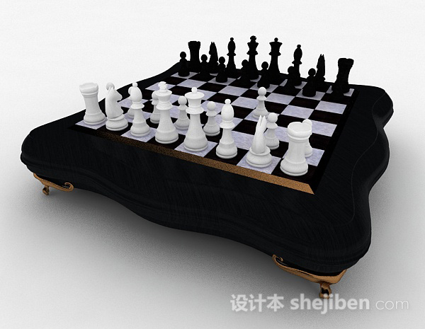 设计本黑色西洋棋3d模型下载