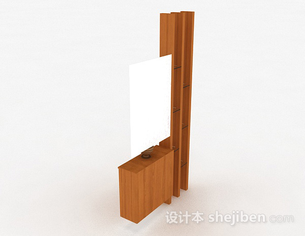 设计本浅木色展示柜隔断3d模型下载