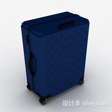 蓝色行李箱3d模型下载