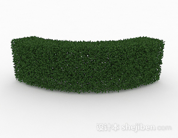 现代风格披针形树叶灌圆形造型3d模型下载