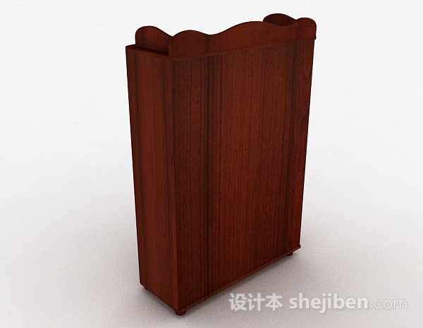 设计本棕色木质衣柜3d模型下载