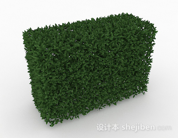 方形绿草丛3d模型下载