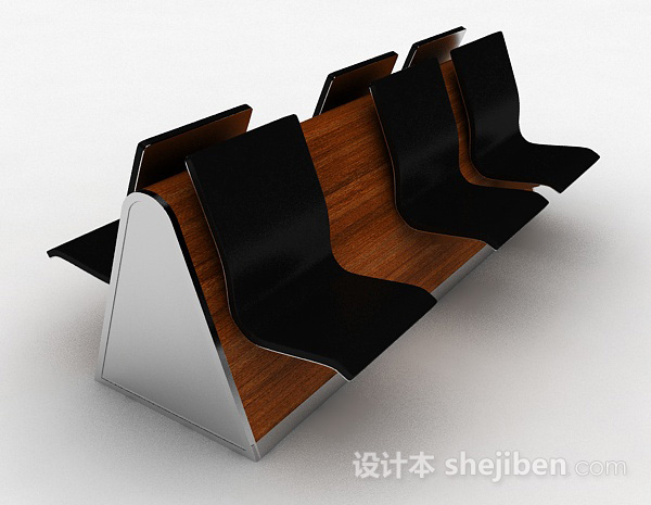 设计本黑色简约公共椅子3d模型下载