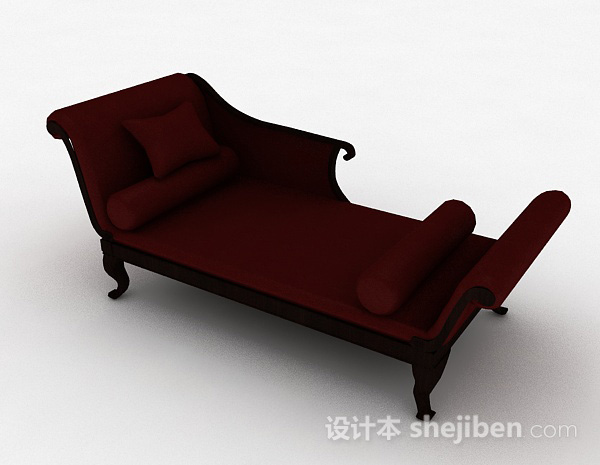 欧式红色沙发躺椅