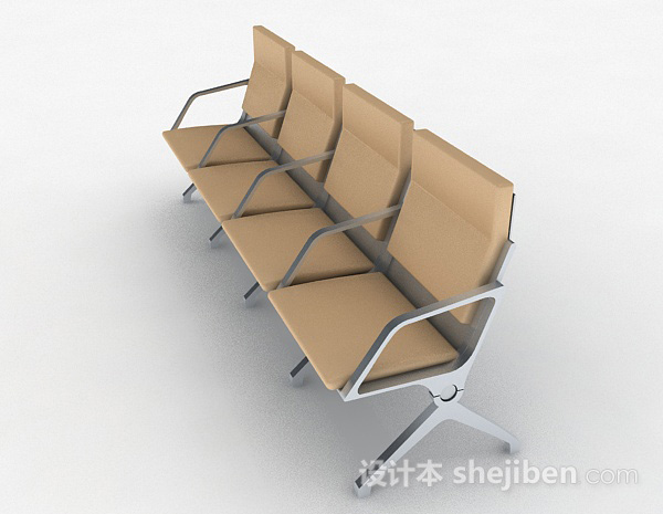 设计本公共黄色休闲椅3d模型下载
