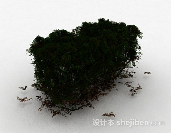 设计本墨绿色景观植物3d模型下载