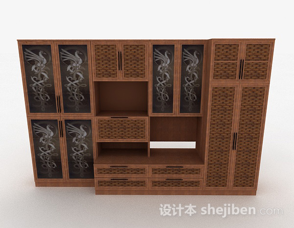 中式风格中式家居衣柜3d模型下载