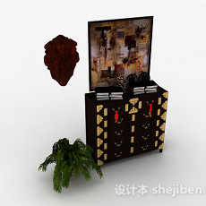 中式家居柜子3d模型下载