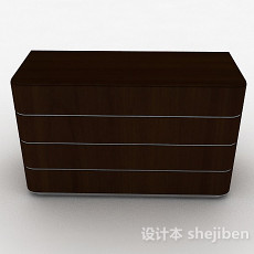 棕色木质家居柜子3d模型下载