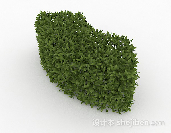 现代风格披针形树叶灌木扇形造型3d模型下载