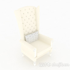 欧式米黄色单人沙发3d模型下载