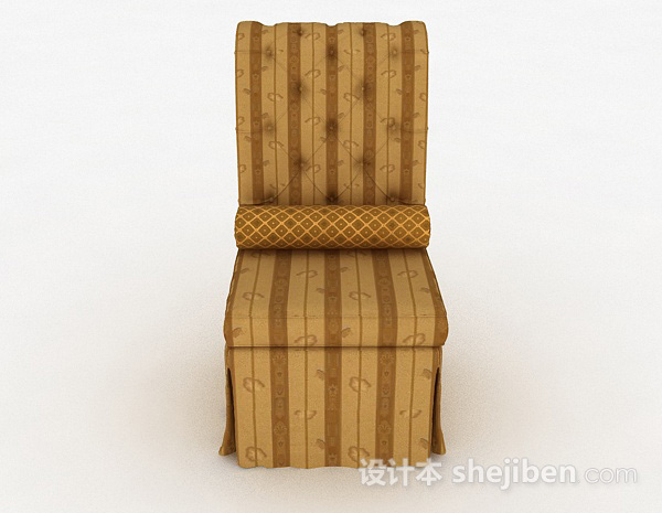现代风格条纹黄色单人沙发3d模型下载