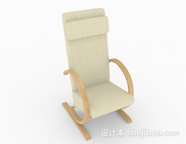 浅棕色休闲椅3d模型下载
