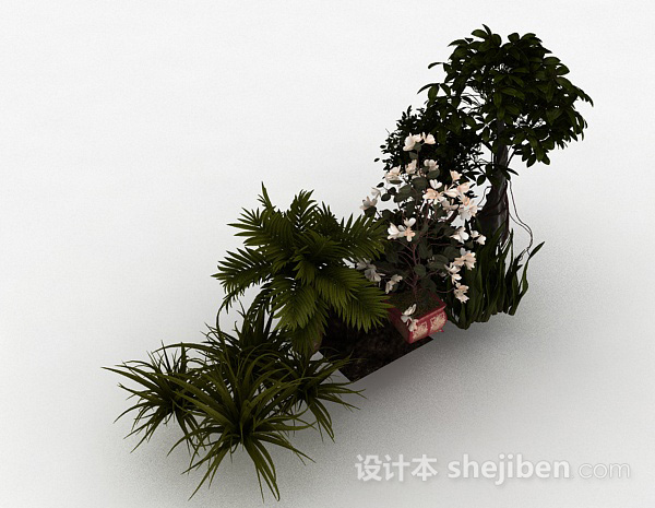 设计本园林观赏型花卉植物3d模型下载