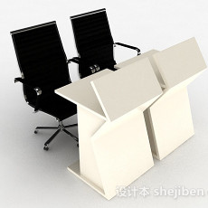 办公桌椅组合3d模型下载