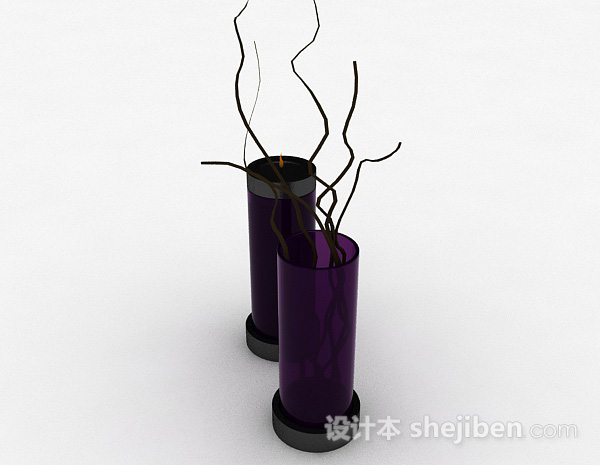 免费紫色玻璃家居摆件3d模型下载