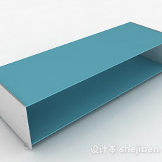 蓝白色简约鞋柜3d模型下载