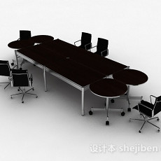 会议桌椅组合3d模型下载