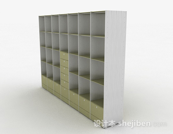 设计本绿色家居墙柜3d模型下载
