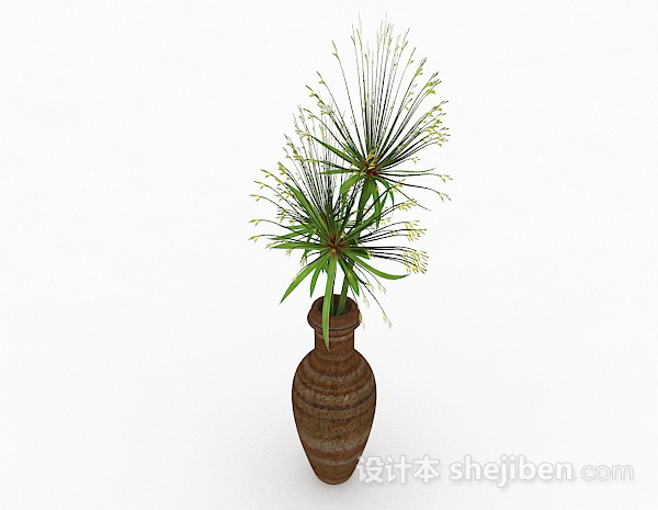 免费绿色花卉植物室内插花摆设3d模型下载