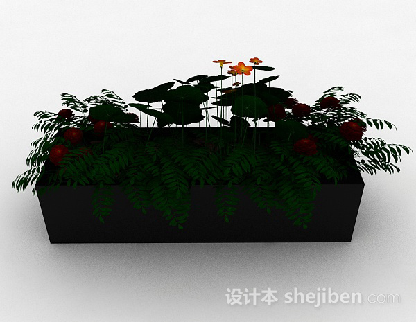 设计本花卉盆栽3d模型下载