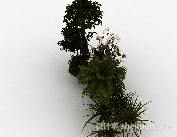 免费园林观赏型花卉植物3d模型下载