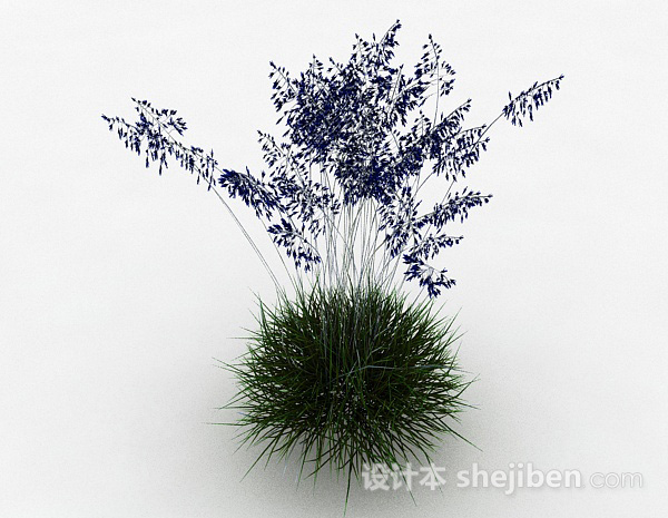 其它紫色小花草丛3d模型下载