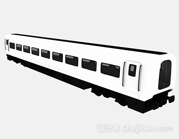 设计本黑白色火车车厢3d模型下载