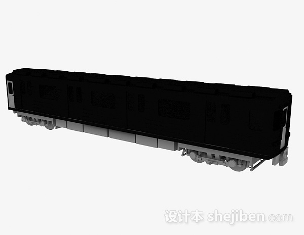 免费黑色火车车厢3d模型下载
