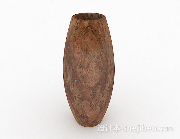 仿石花纹椭圆状花瓶3d模型下载