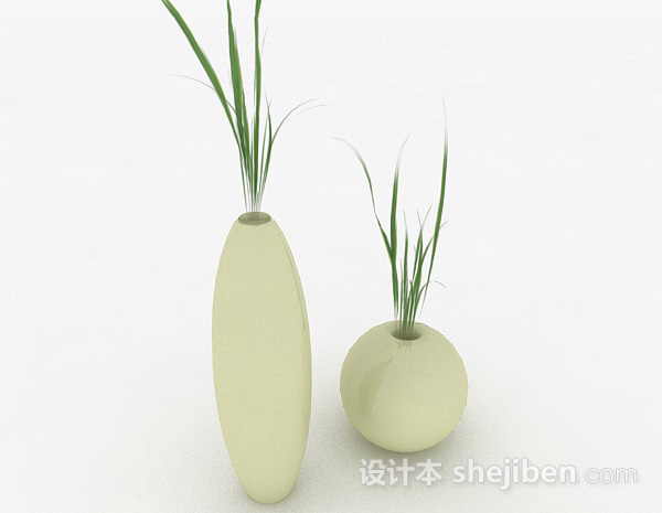 现代风格现代风格白色瓷器瓶3d模型下载