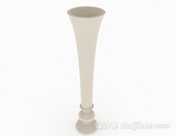 设计本白色陶瓷广口瓶3d模型下载