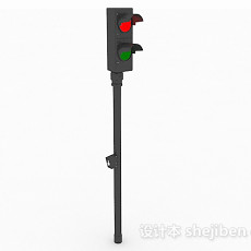 黑色金属马路指示灯3d模型下载