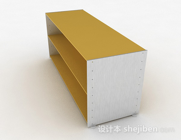 设计本黄色简约鞋柜3d模型下载