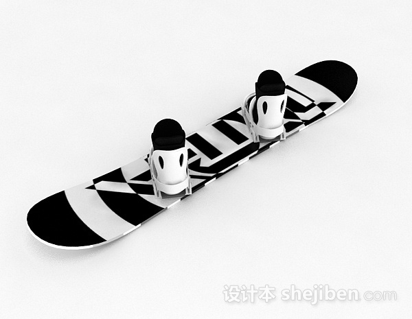 现代风格双色单板雪橇3d模型下载
