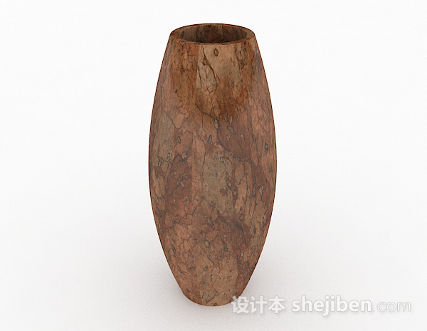 现代风格仿石花纹椭圆状花瓶3d模型下载