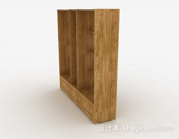 免费简约木质家居展示柜3d模型下载